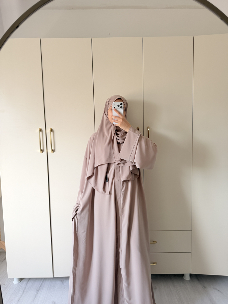 Vizon çıtçıtlı abaya takım
