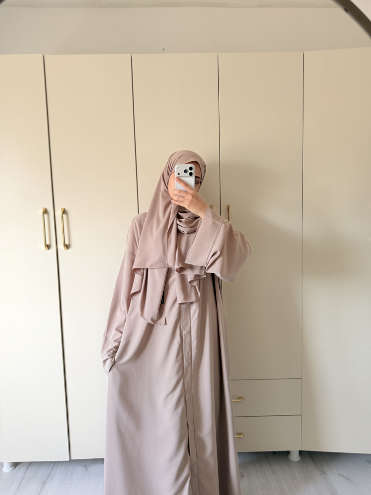 Vizon çıtçıtlı abaya takım