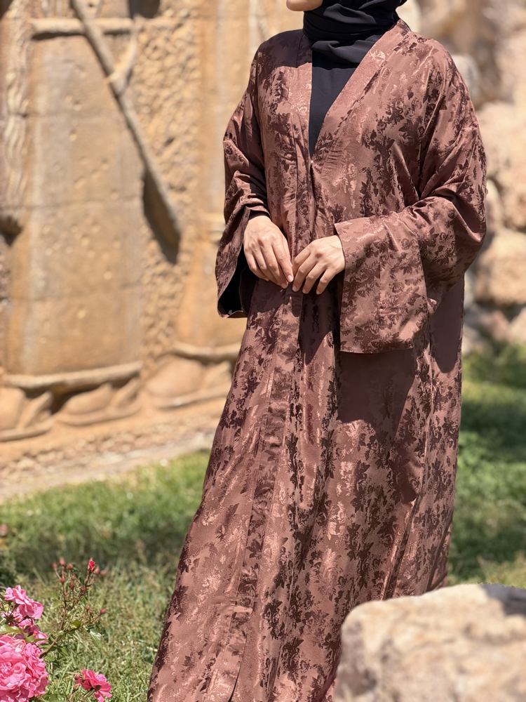 Kahve İpek jakar abaya