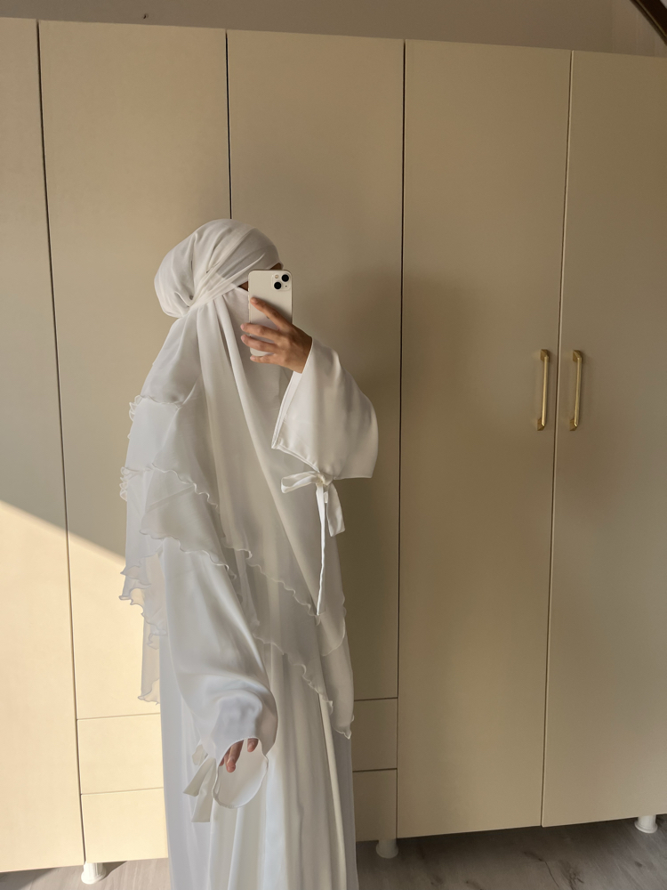 Dubai ipeği abaya takım