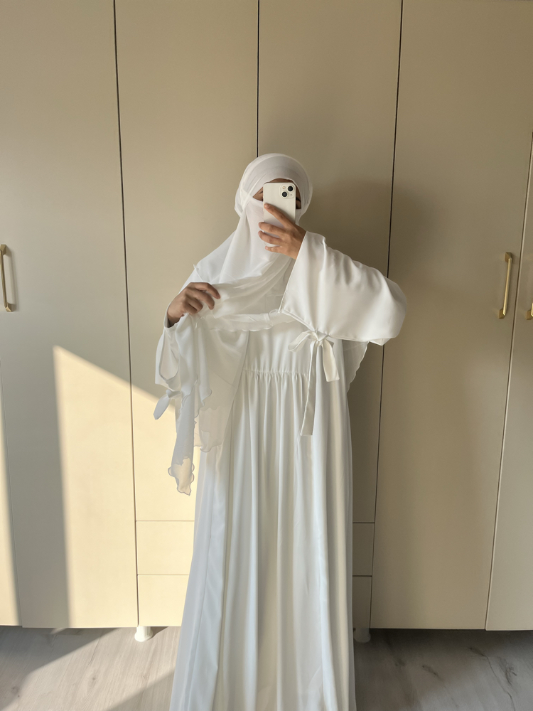 Dubai ipeği abaya takım