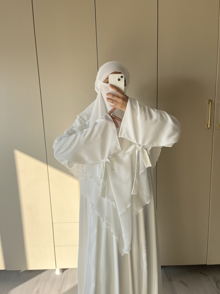 Dubai ipeği abaya takım