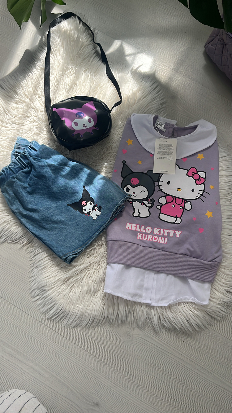 Kuromi ve Hello Kitty Çantalı Takım