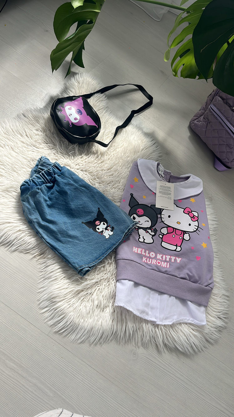 Kuromi ve Hello Kitty Çantalı Takım