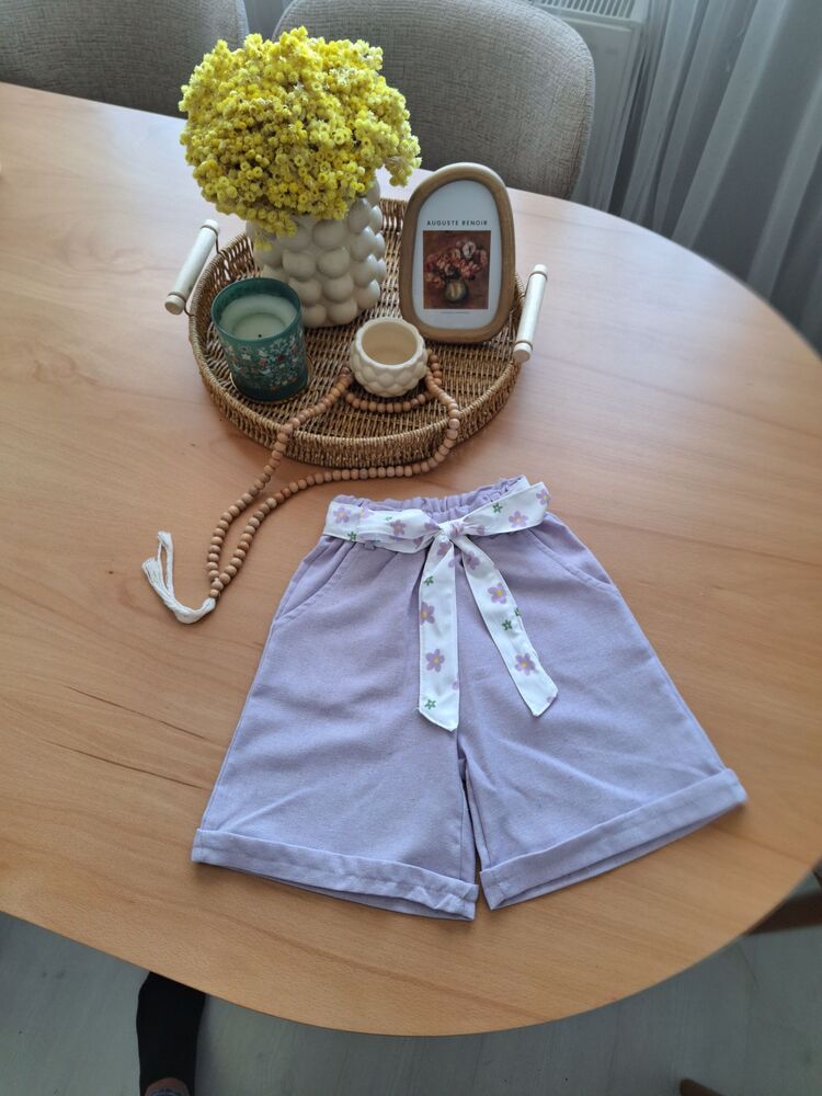 Şortlu kız çocuk takım Lila 2/5 yaş