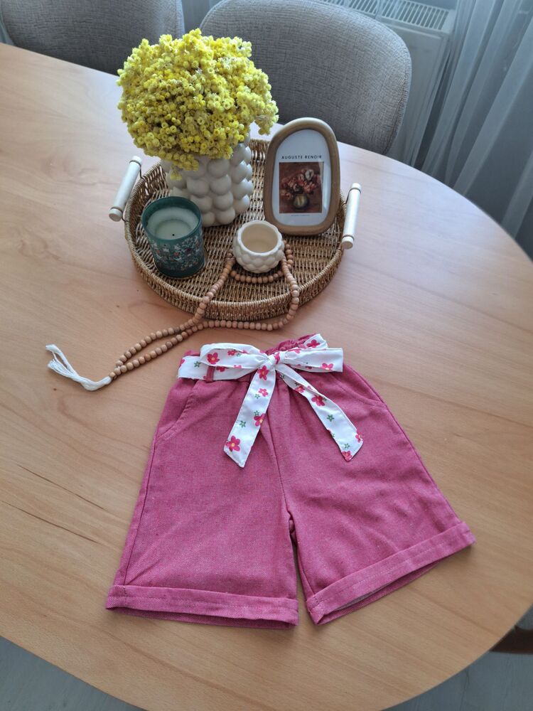 Şortlu kız çocuk takım Pembe-2/5 yaş