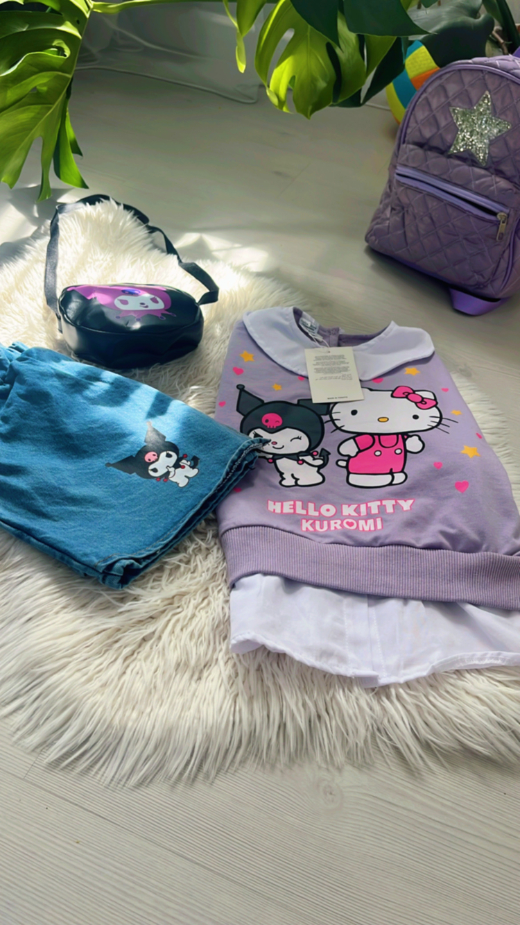 Kuromi ve Hello Kitty Çantalı Takım