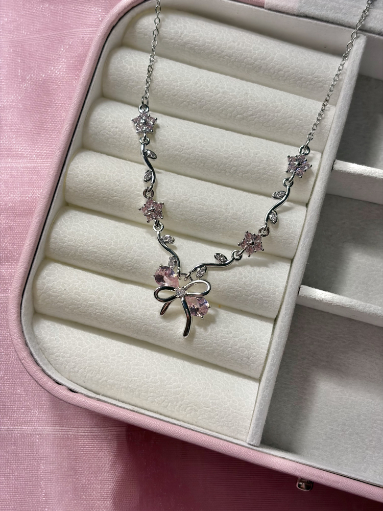 Blooming Ribbon Çelik Kolye | Gümüş Renk
