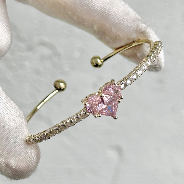 Pink Heart Kelepçe Bileklik