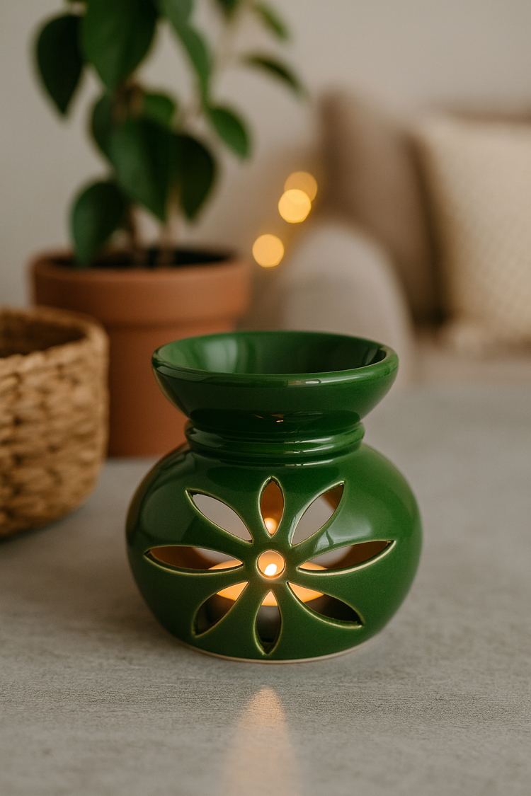 Seramik lotus buhurdanlık