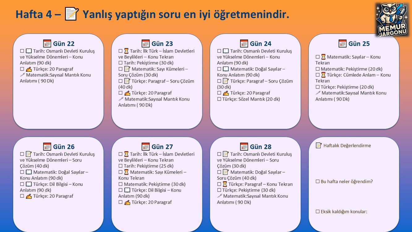 2026 KPSS 8 AYLIK ÇALIŞMA PROGRAMI 