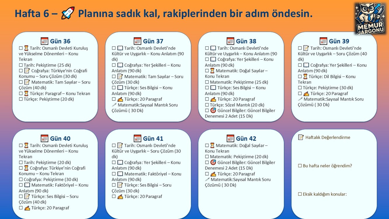 2026 KPSS 8 AYLIK ÇALIŞMA PROGRAMI 