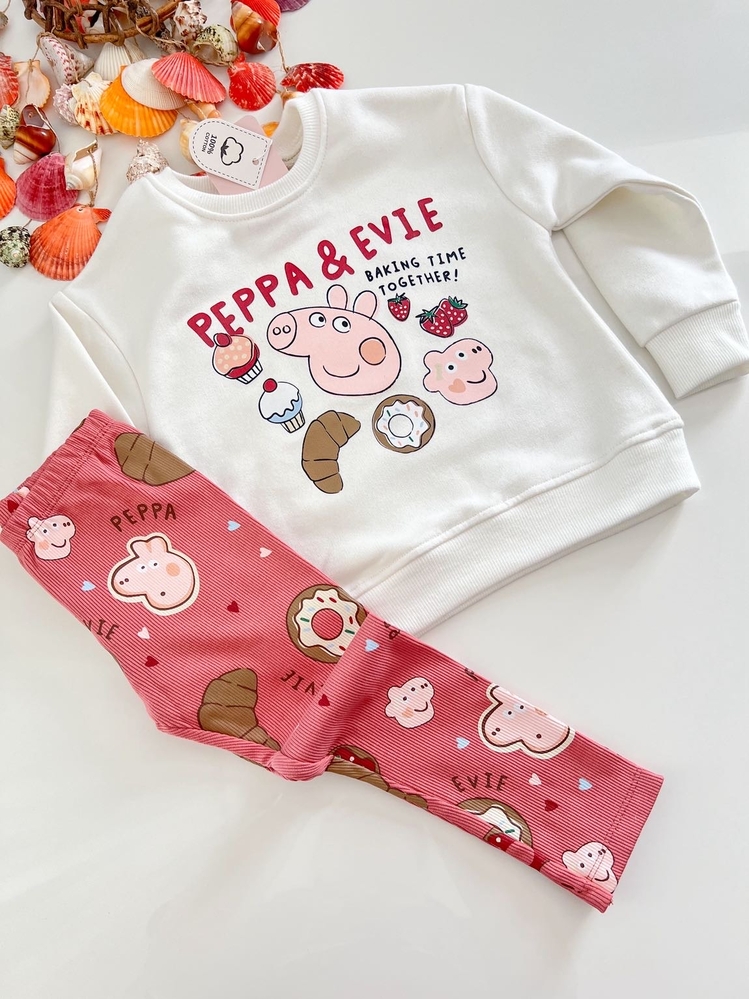 PEPPA PİG DESENLİ TAYTLI TAKIM