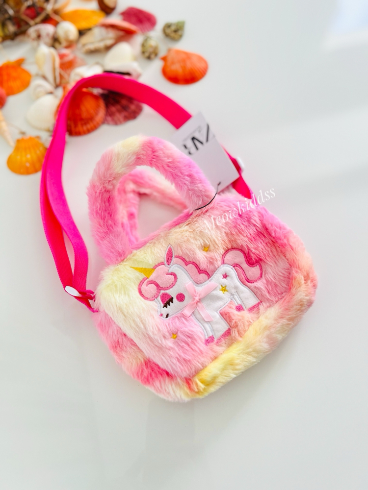 PEMBE UNICORN PELUŞ ÇANTA