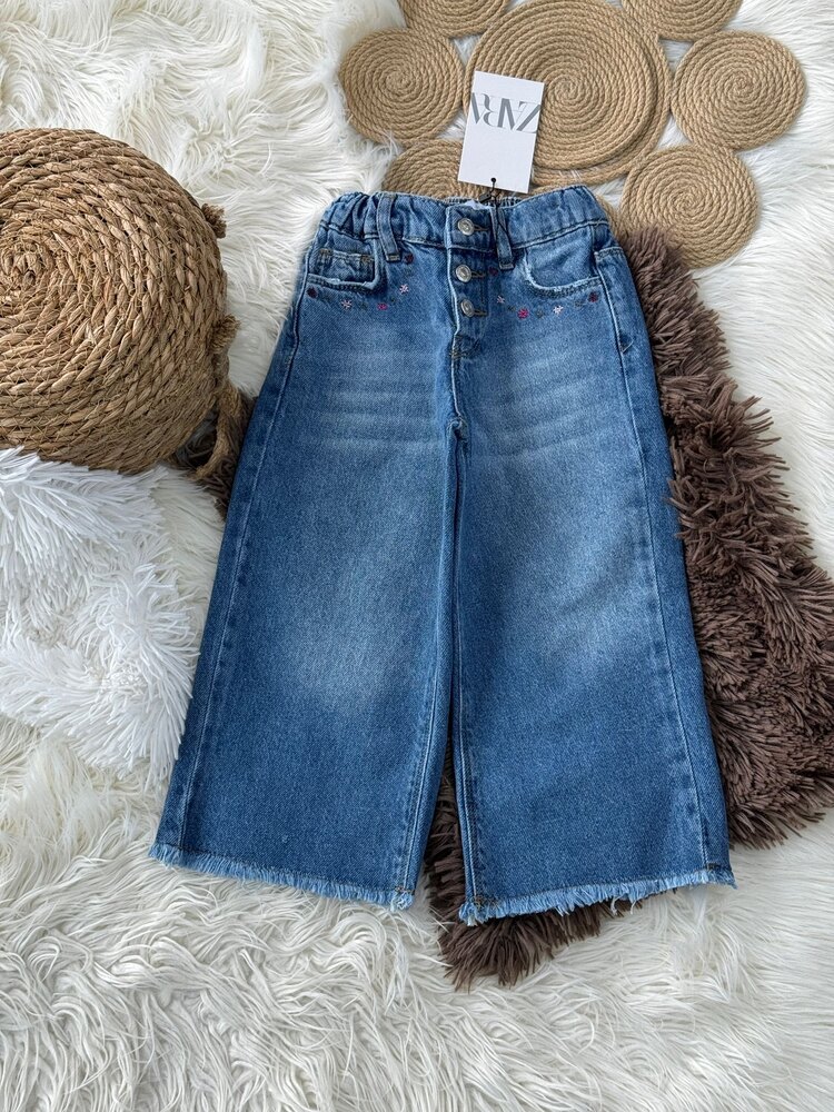 ÇİÇEK İŞLEMELİ KOT PANTOLON