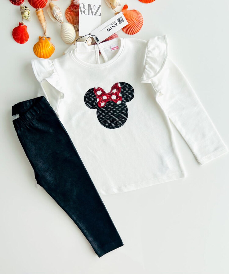 MİNNİE MOUSE PAYET DETAYLI TAYTLI TAKIM