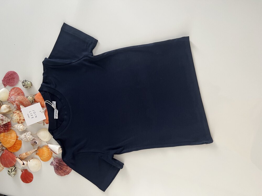 LACİVERT BİSİKLET YAKA KADIN TSHIRT