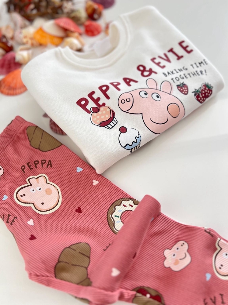 PEPPA PİG DESENLİ TAYTLI TAKIM
