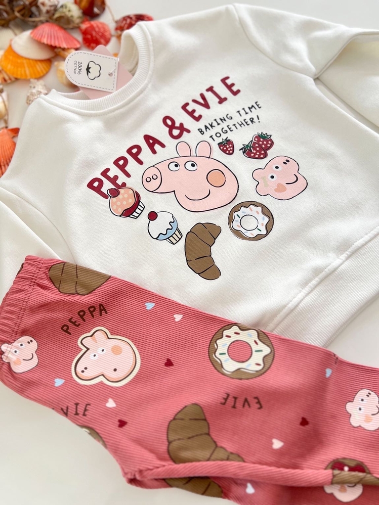 PEPPA PİG DESENLİ TAYTLI TAKIM