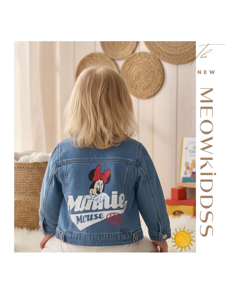 MİNNİE MOUSE DESENLİ KOT CEKET