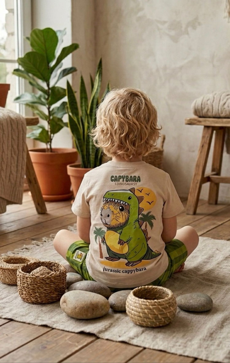 CAPYBARA DESENLİ ŞORTLU TAKIM