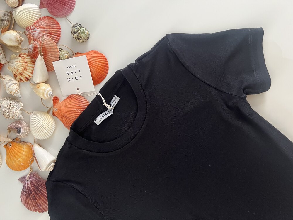 SİYAH BİSİKLET YAKA KADIN TSHIRT