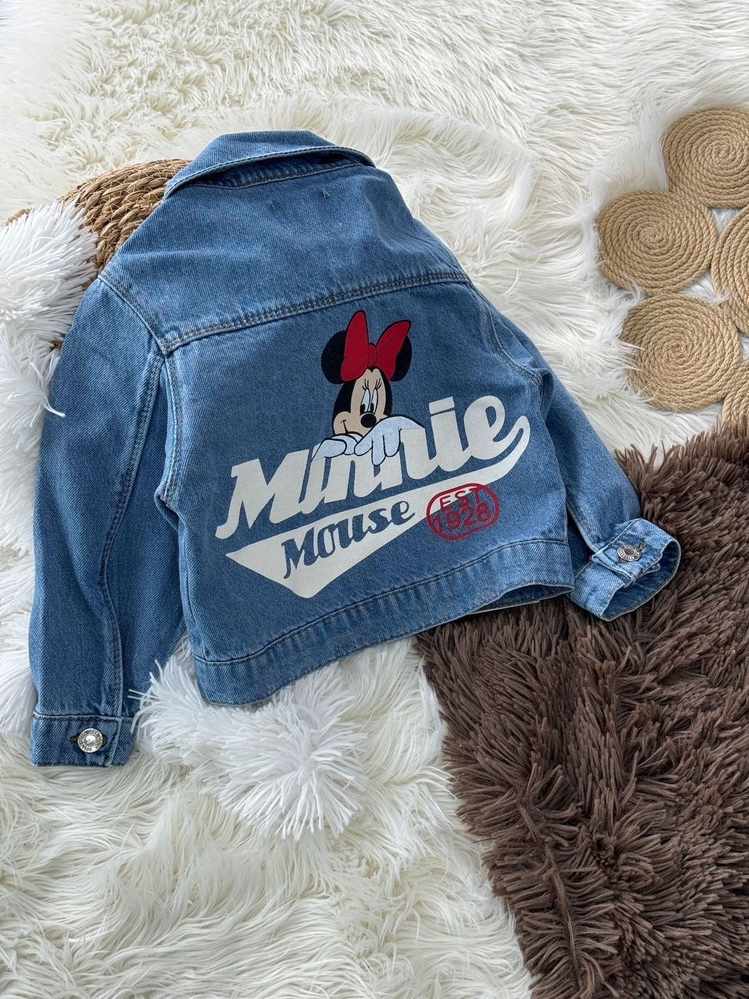 MİNNİE MOUSE DESENLİ KOT CEKET
