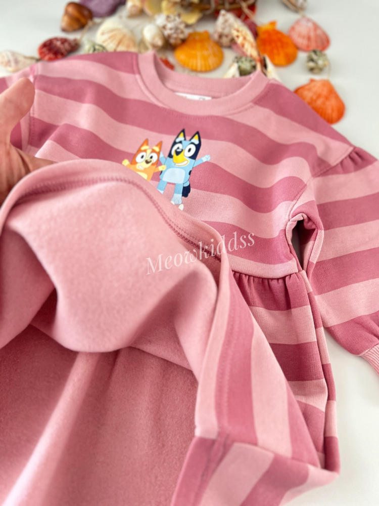 BLUEY DESENLİ KIZ ÇOCUK ELBİSE