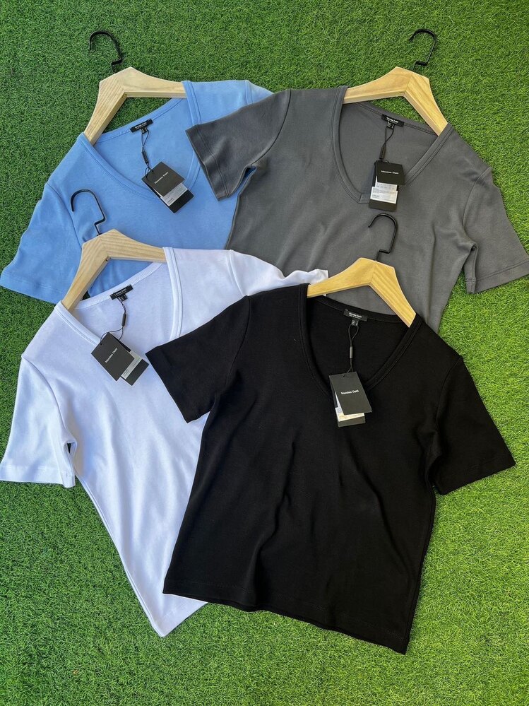 SİYAH V YAKA KADIN TSHIRT