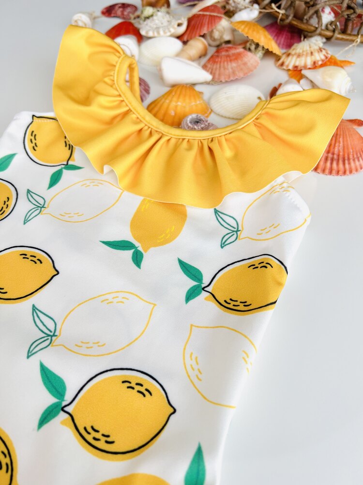 LİMON DESENLİ FIRFIRLI MAYO