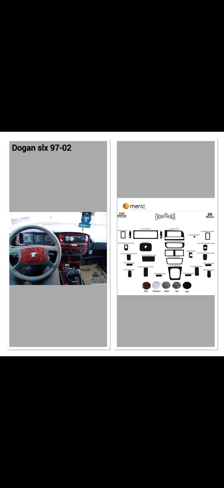 Fiat Dogan Slx 1997-2002 26 P Maun Kaplama