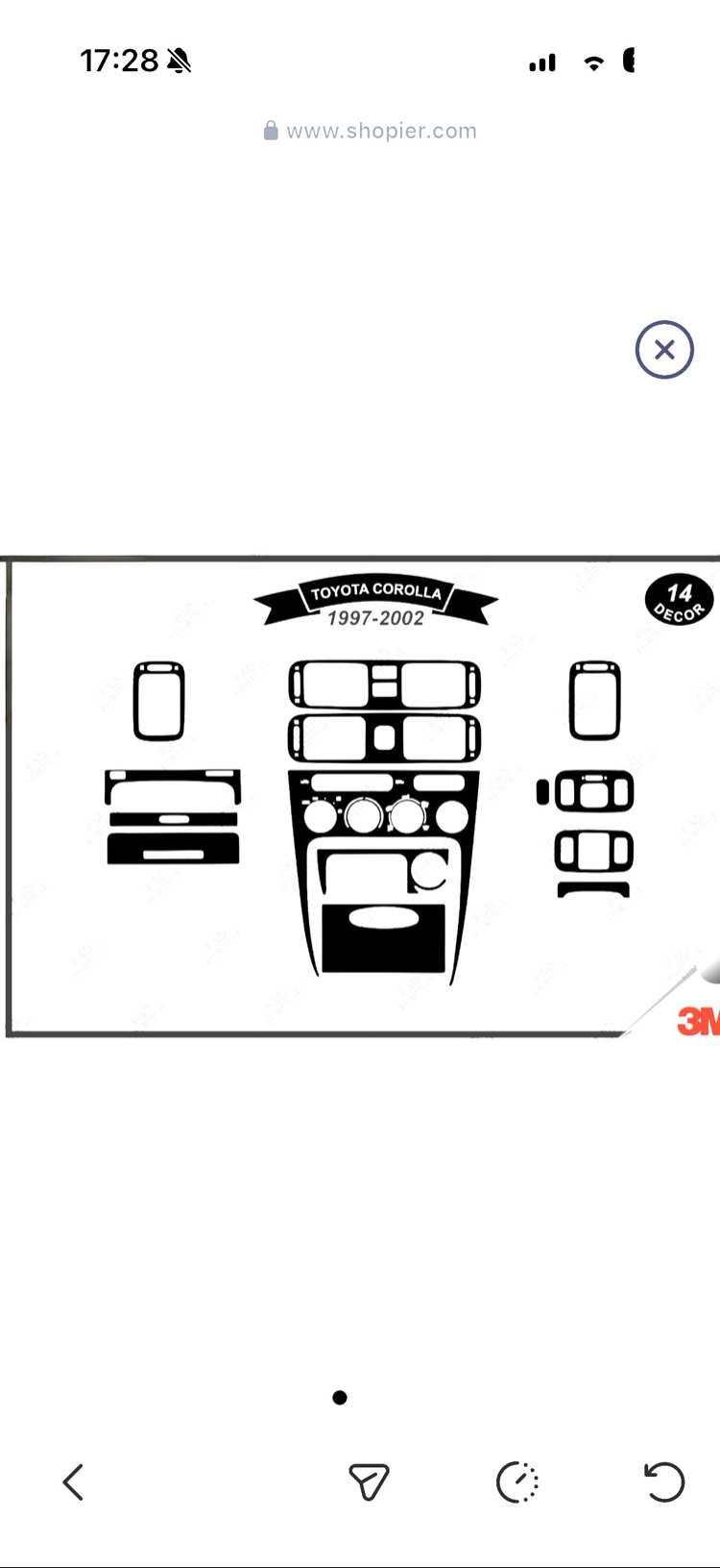 Toyota Corolla 1997-2002 Torpido Konsol Trim Göğüs Maun Kaplama Set 14 Parça