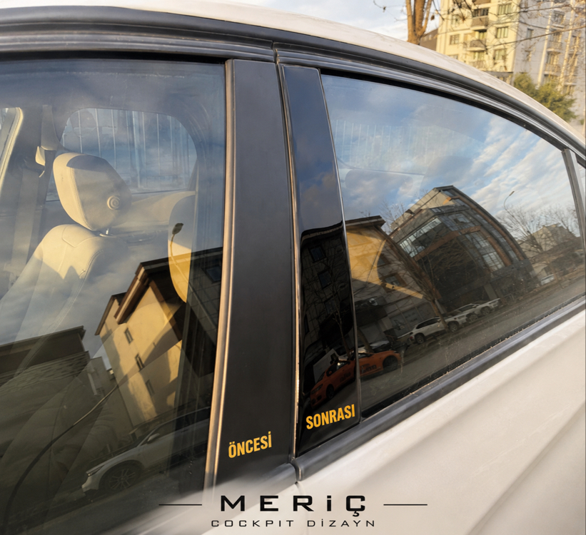Bmw F30 2011 2017 Özel Piano Black Parlak Siyah Kapı Direkleri