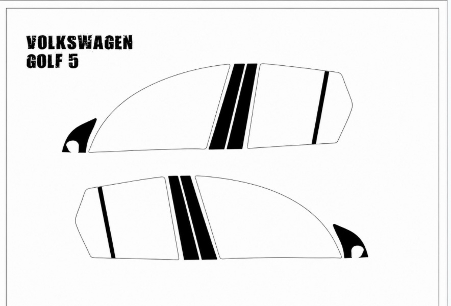 Volkswagen Golf 5 Piano Black Kapı Direkleri Kaplama