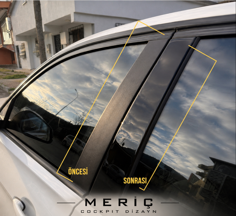 Bmw F30 2011 2017 Özel Piano Black Parlak Siyah Kapı Direkleri