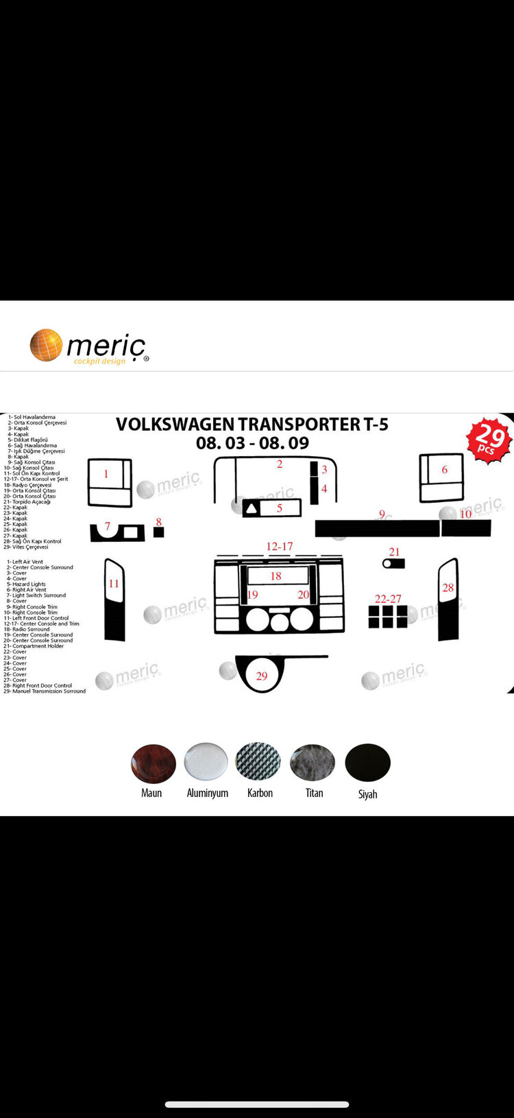 WW TRANSPORTER T5 2003-2009 29 P