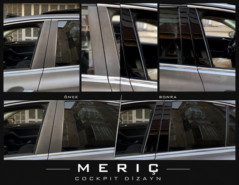 Volkswagen Passat B8 B8.5 Kapı Direği Kaplama Piano Black Renk Özel Dizayn