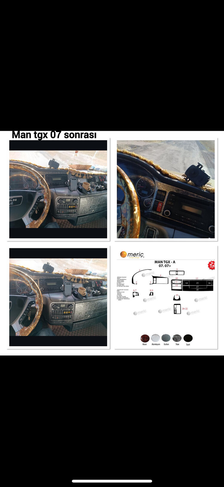 Man Tgx 22 parça Maun Kaplama