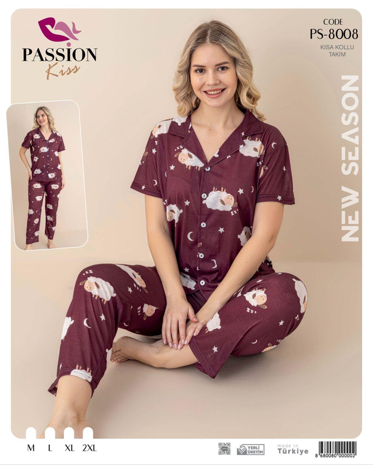 Kuzulu bordo pijama takımı