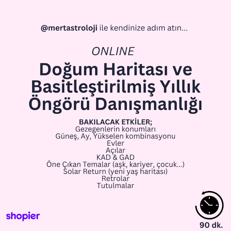 Doğum Haritası ve Basitleştirilmiş Yıllık Öngörü Danışmanlığı (Online)