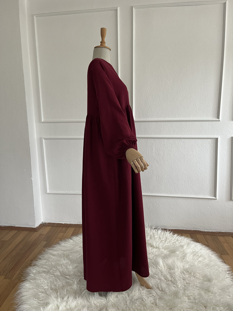 SAHRA Müslin elbise BORDO
