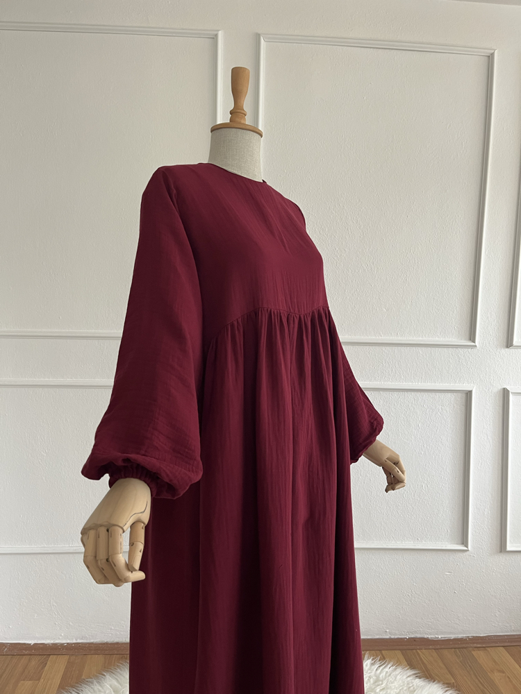 SAHRA Müslin elbise BORDO