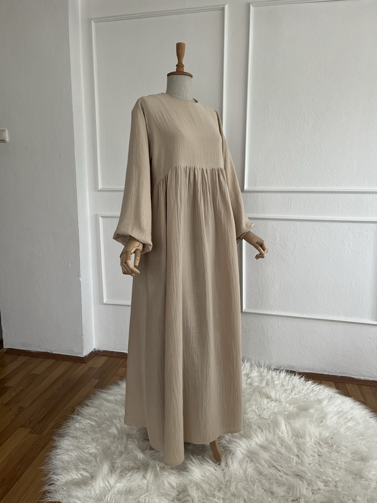 SAHRA Müslin elbise BEJ