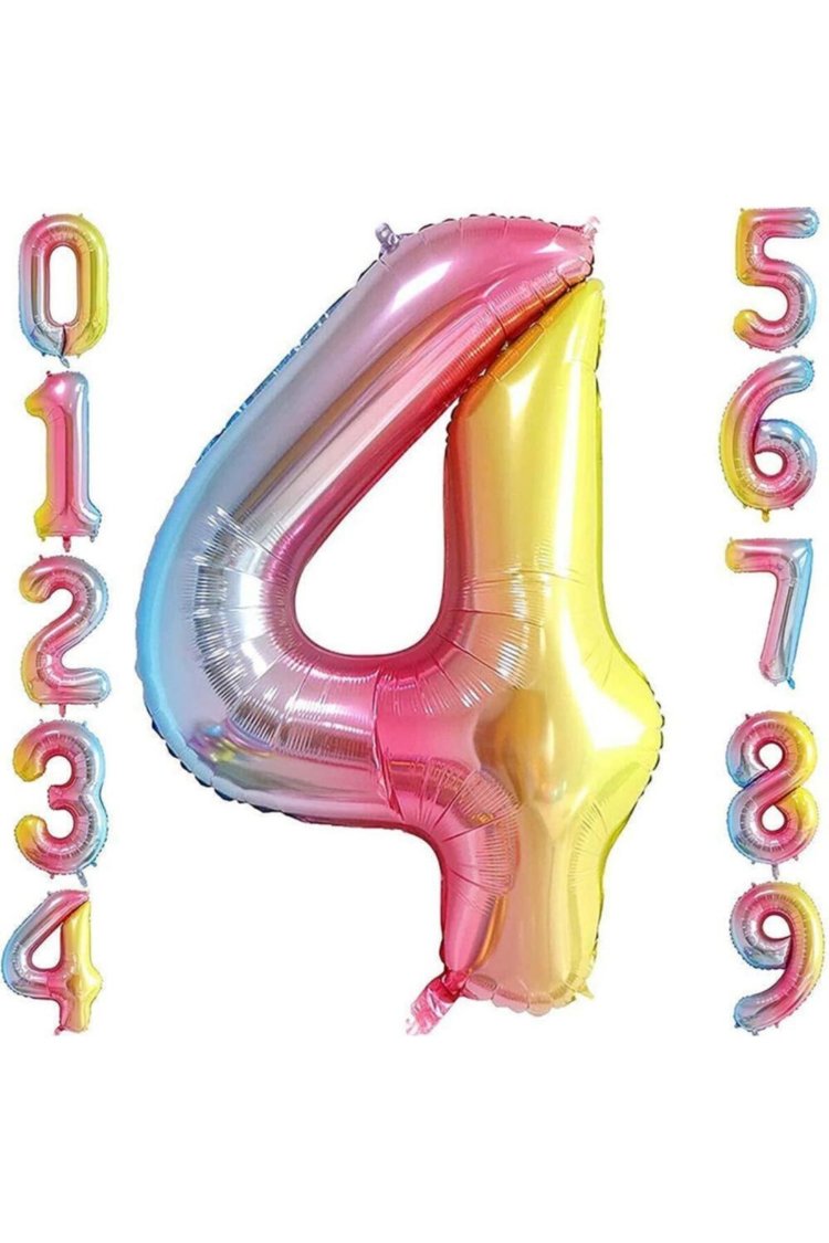 34 İNÇ RENKLİ 4 FOLYO RAKAM BALON