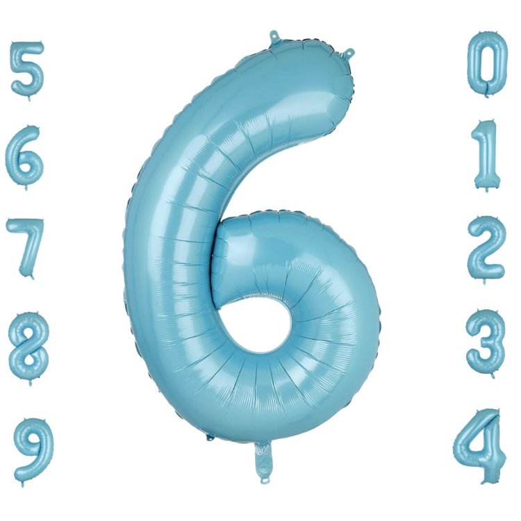 34 İNÇ MAVİ 6 FOLYO RAKAM BALON