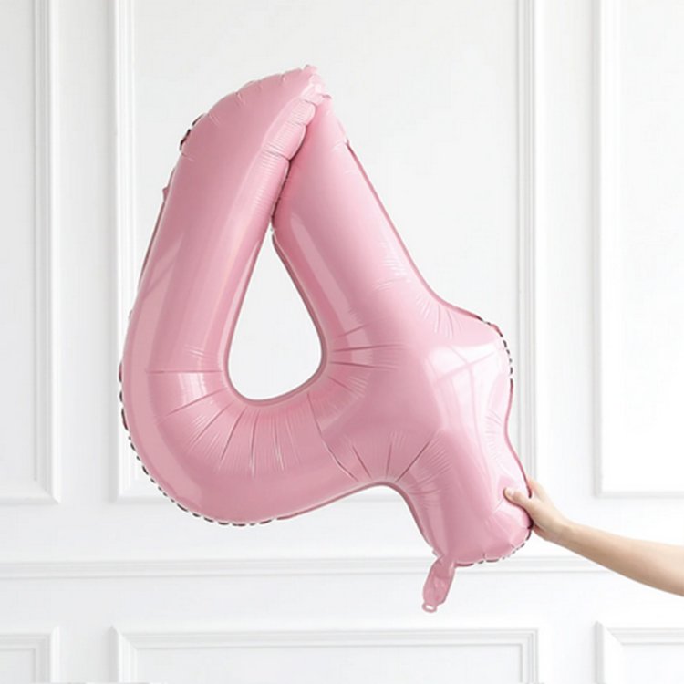 34 İNÇ  PEMBE 4 RAKAM FOLYO BALON 