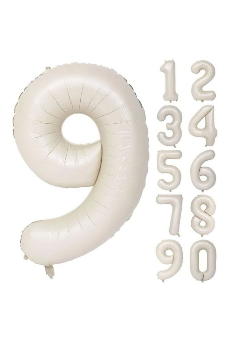 34 İNÇ KREM 9 FOLYO RAKAM BALON