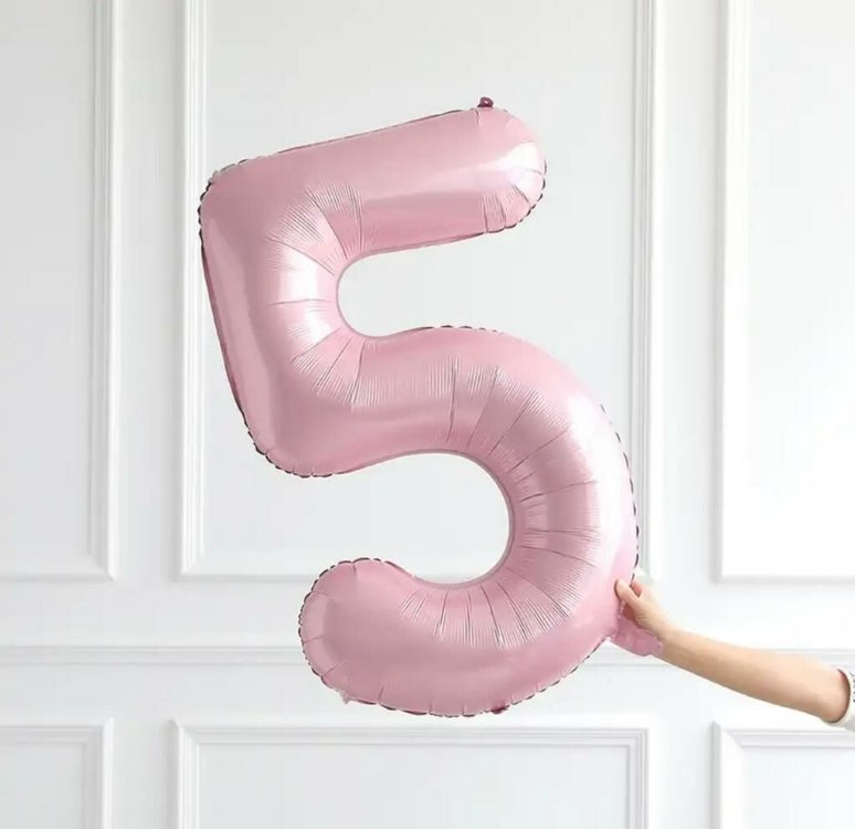 34 İNÇ PEMBE 5 FOLYO RAKAM BALON