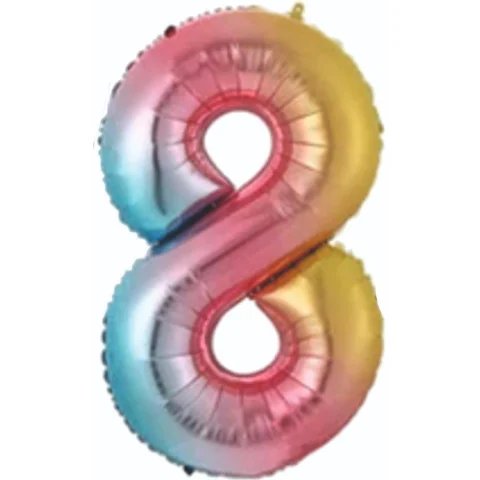 34 İNÇ RENKLİ 8 FOLYO RAKAM BALON
