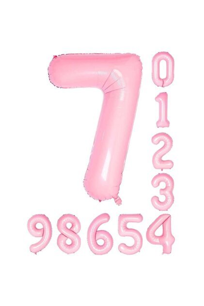 34 İNÇ PEMBE  7 FOLYO RAKAM BALON 